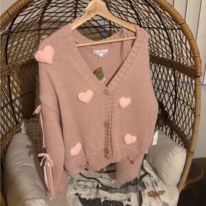 CUTE HEART CONVERSATION CARDI💗❤️🎀